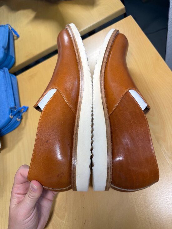 Noah Waxman Leather Slip-On Shoe English Tan Size 11M Handmade In USA main image 7